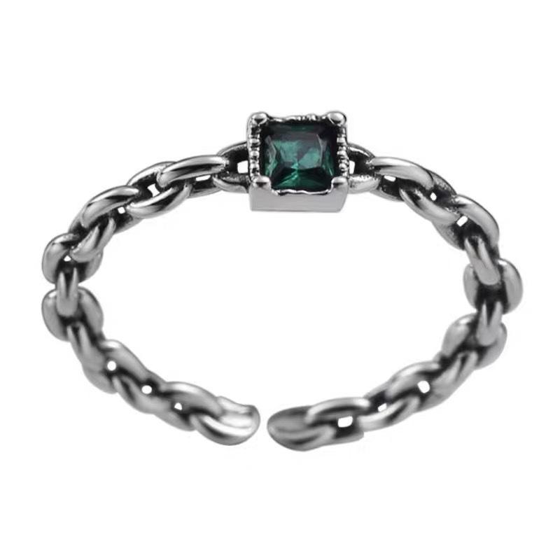 Inel Patrat Mic Elegant Pentru Femei Verighete Mic Verde Zircon Bijuterii Mirese Logodna Cadou