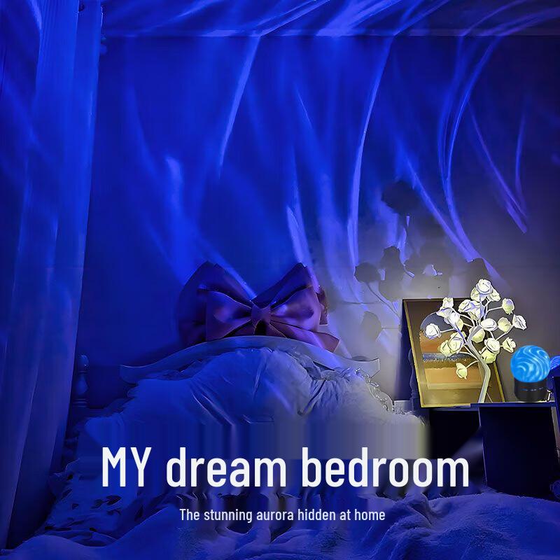 Colorful Aurora Rotating Night Light - Six-Color Dynamic Projection for a Romantic Bedroom Atmosphere (Model A106S)