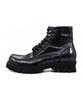 Yase L08 Commando Sole Horsehide Moc Toe Boots Black