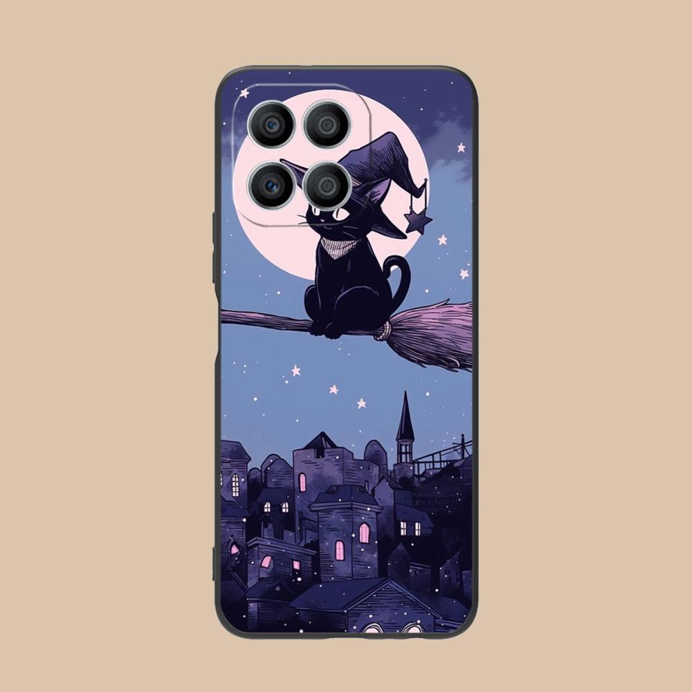

Luna Moon Cat Mobile Phone Case for Honor 90 80 70 60 50 30 20 10 9 8 7 Pro S SE Lite 5G Colorful Printing Cover Luxury Pretty Honor 8
