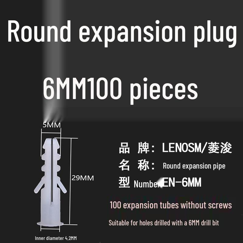 Plastic Expansion Tube: Round, Square, Triangle Wall Plug & Screw Set