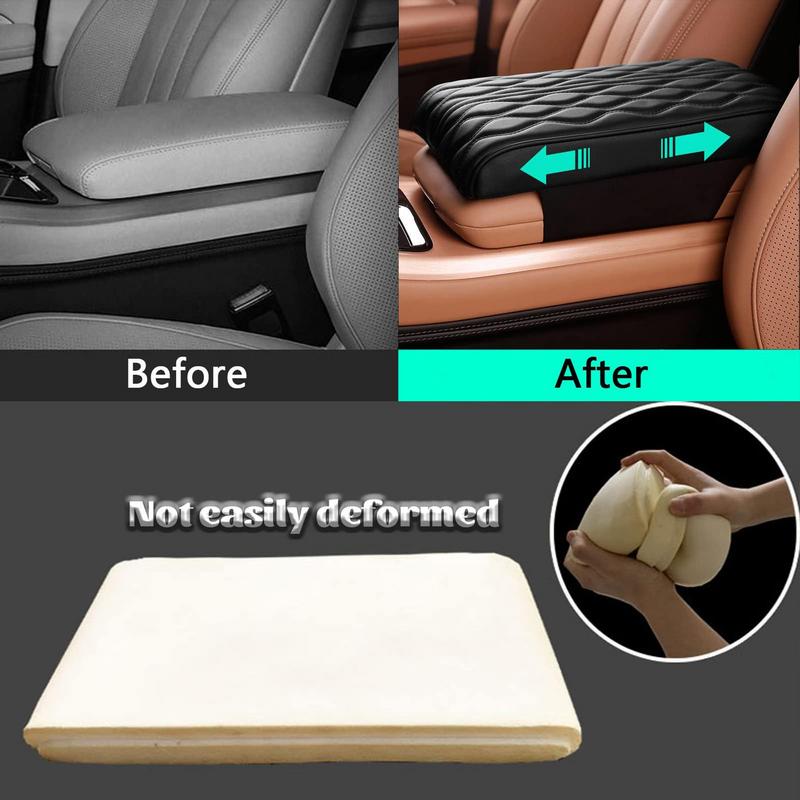 Car Center Console Cushion Pad Arm Rest Covering Car Soft Memory Foam Pu Leather Comfortable Water Resistant Car Interior