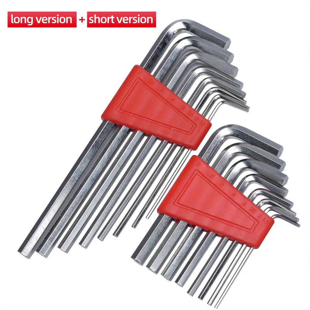 8pcs Allen Wrench Metric Wrench Inch Wrench L Wrench Size Allen Key Short Arm Tool Set Home Instrument Repair