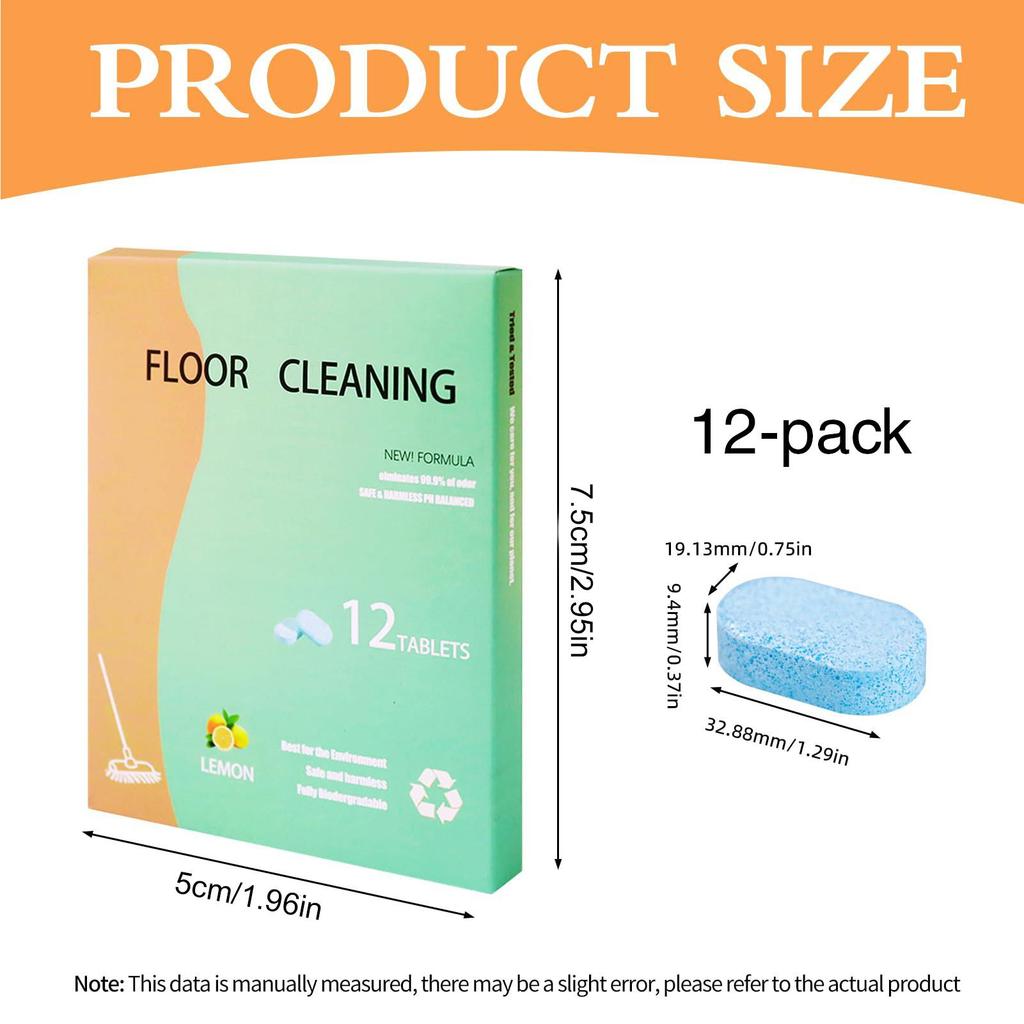 Floor Cleaning Tablets Lemon Scent Tablets for Mopping, Tile Floor Cleaner for Hardwood Tile Bathroom Kitchen Laundry