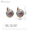 Fashion Elegant Luxury Square Colorful Drop Earrings For Women Girl Wedding Party Trendy Rose Gold Color Jewelry Eardrop