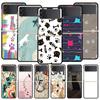 Abstrakt Kreativ Niedlich Katze Linienmuster Harte PC Handyhülle Für Samsung Galaxy Z Flip 7 6 5 4 Schwarze Hülle Für Galaxy Z Flip 3 Tasche