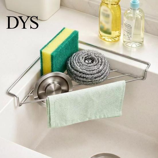 Kitchen Sink Corner Shelf Stainless Steel Triangular Shelf, Rustproof Compact Wire Storage Rack, Space Saving Utensil Drying Rack for