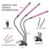 Four-Head LED Plant Growth Light with USB Timer and Full Spectrum Dimming