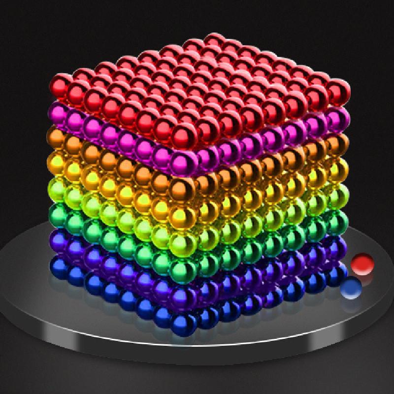 216 Boules Magnétiques Colorées 5mm Jouet Puzzle Éducatif Aimants