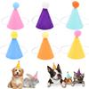 Colorful Dog Birthday Party Supplies Set with 12 Mini Hats and Elastic Ropes for Small to Medium Pets Cat Included