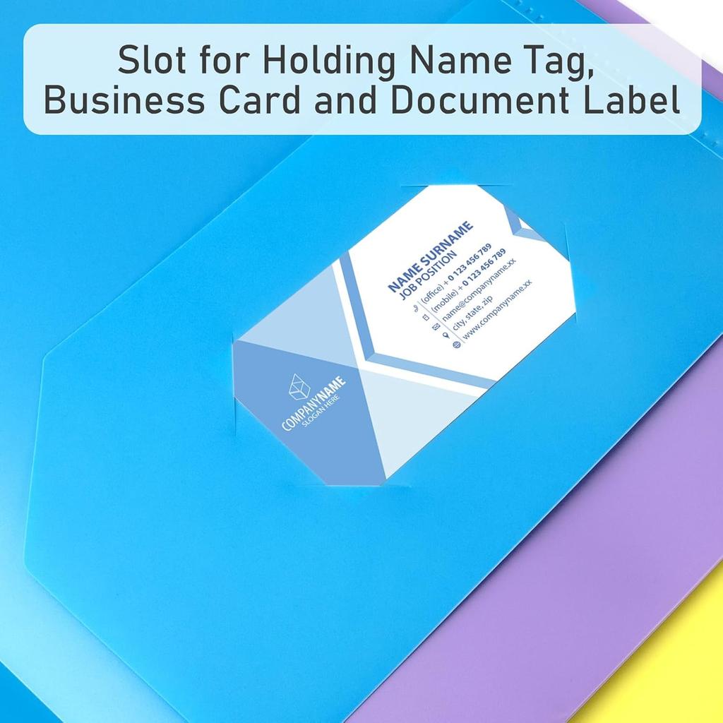 Timart Folders with Pockets 3 Hole Punched-6 Pack, 2 Pocket Heavy Duty Plastic Pocket Folders for 3 Ring Binder, Fit Letter Size File Folder for