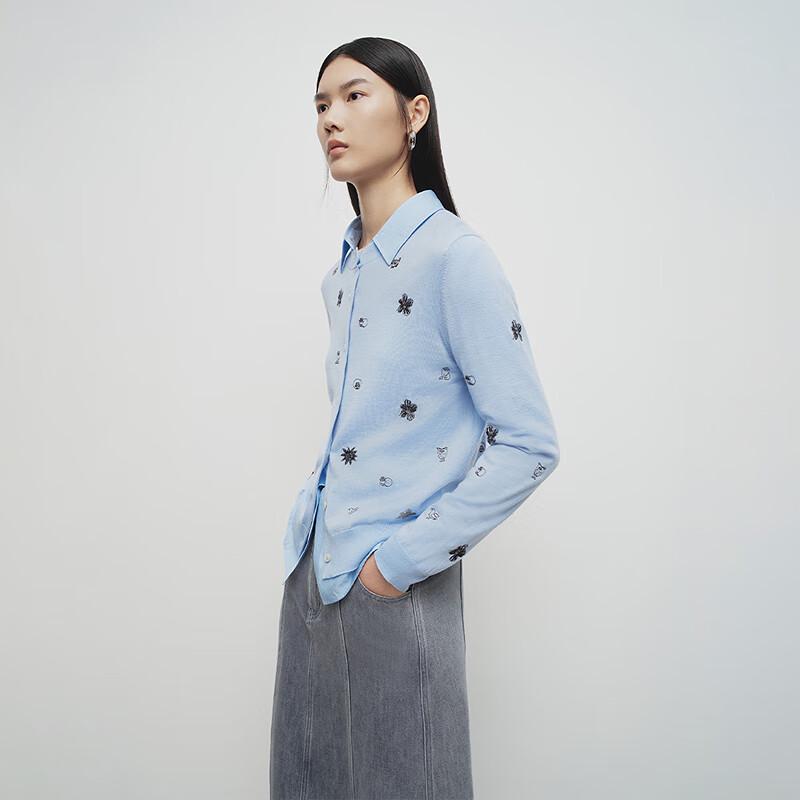 Broadcast Women's Unique Embroidered Round Neck Cardigan