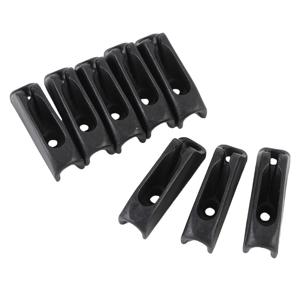 8PCS Kayak Cleat Quick Grip Black High Strength Nylon Self Lock Rope Cleat for Canoe Inflatable Boat Dinghy Yacht