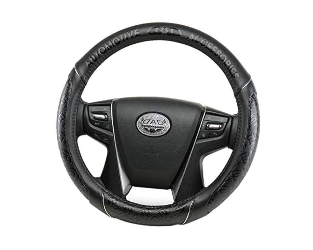 

GARSON DAD Monogram Leather Steering Wheel Size Black PU Leather for Standard and Light Excellent Long and Long Cover, Small, (HA577-01) - чёрный