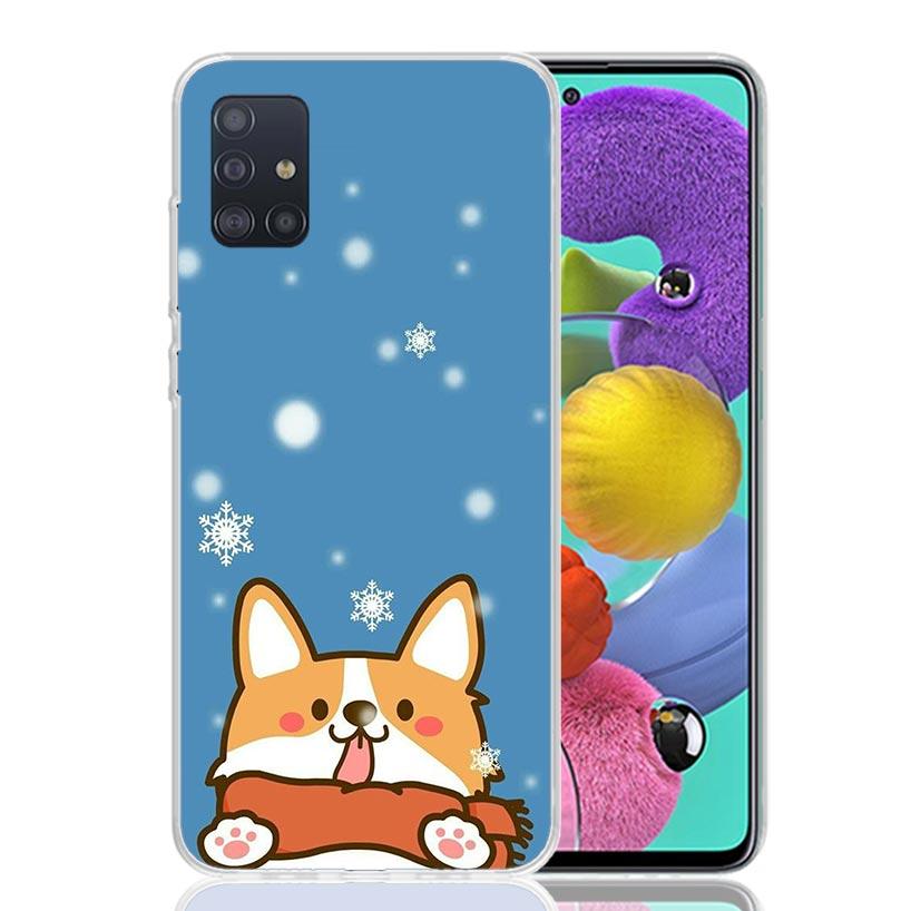 Cartoon Corgi Cute Dog Phone Case For Samsung Galaxy A52 A32 A22 A12 A02S A50S A30S A51 A31 AA71 Note 20 Ultra 10 S10 Plus Galax