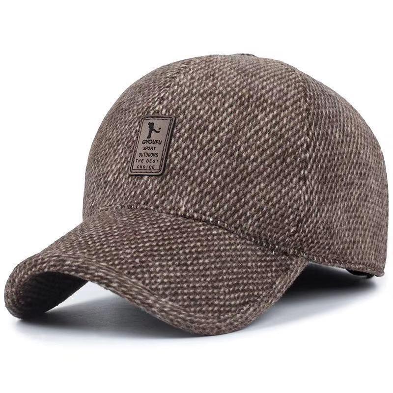 Men's Winter Windproof Velvet Baseball Cap with Ear Protection for Outdoor Travel