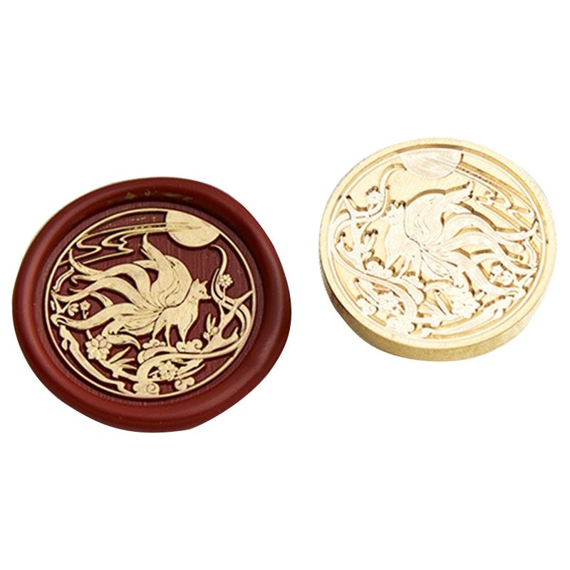 30mm Round Seal Stamp Head Antique Metal Seal Stamp Head for Seal Letter Envelope Card Scrapbooking Craft Embellishment