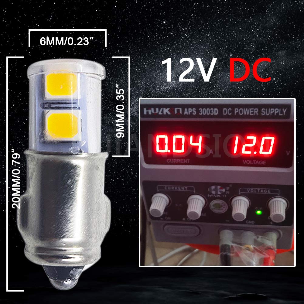 Ruiandsion 4pcs BA7S LED Bulbs DC 2835 4SMD Chipset LED Bulb Car Instrument Dashboard Warning Light Replacement, Warm White