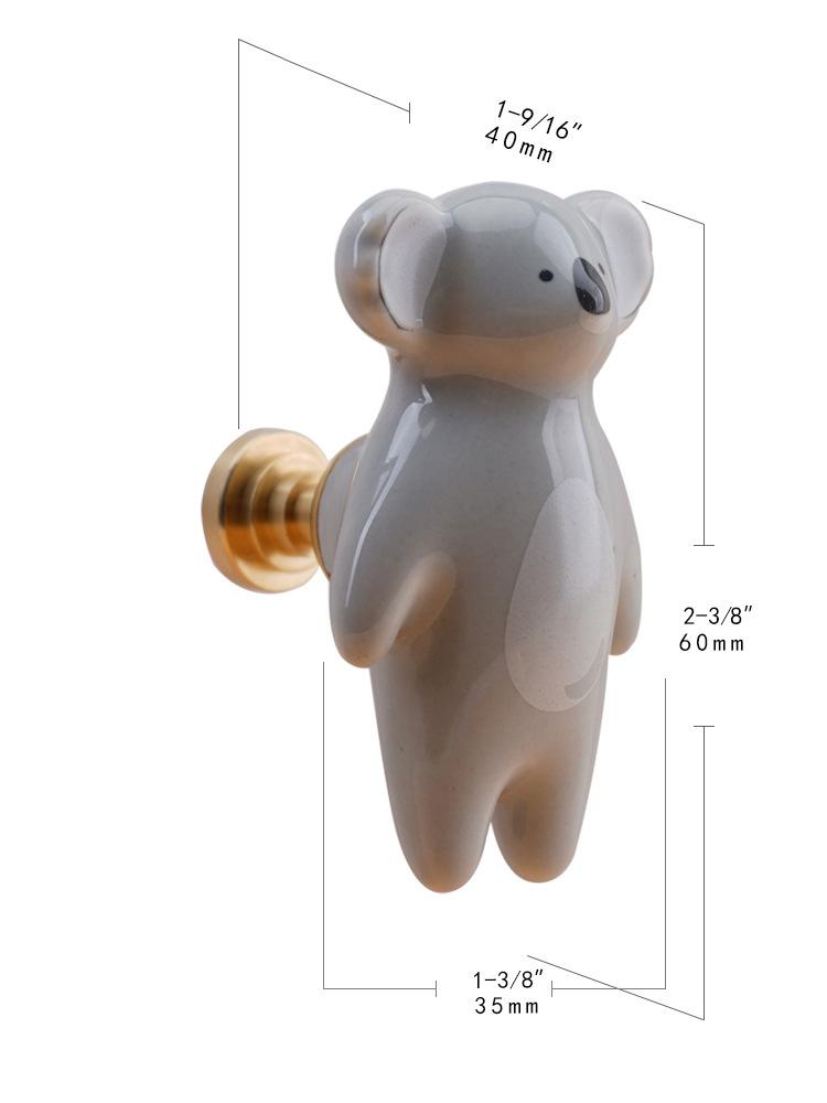 Cute Cartoon Furniture Handles Animal Drawer Knob Ceramic Drawer Knobs Handles for Cabinets and Drawer Lion Panda Fox Handle
