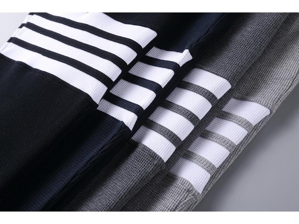 TB JL Four-Bar Waffle Sweatpants: Trendy European & American Loose Casual Trousers for Men & Women, Perfect for Autumn & Winter.