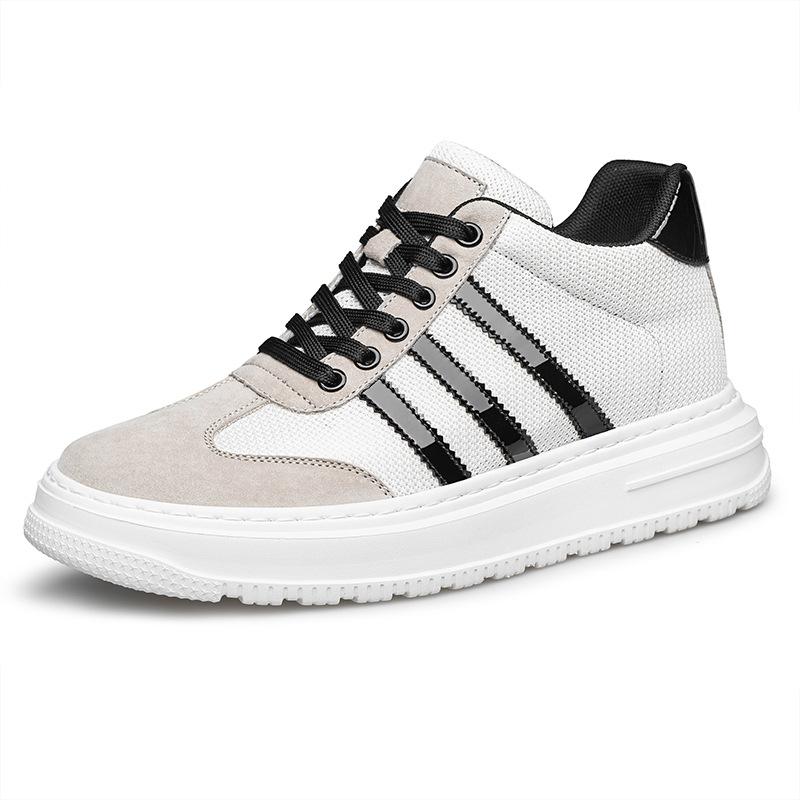 Invisible heightening shoes men's 8cm breathable British white shoes sports shoes inner heightening shoes 6 casual board shoes