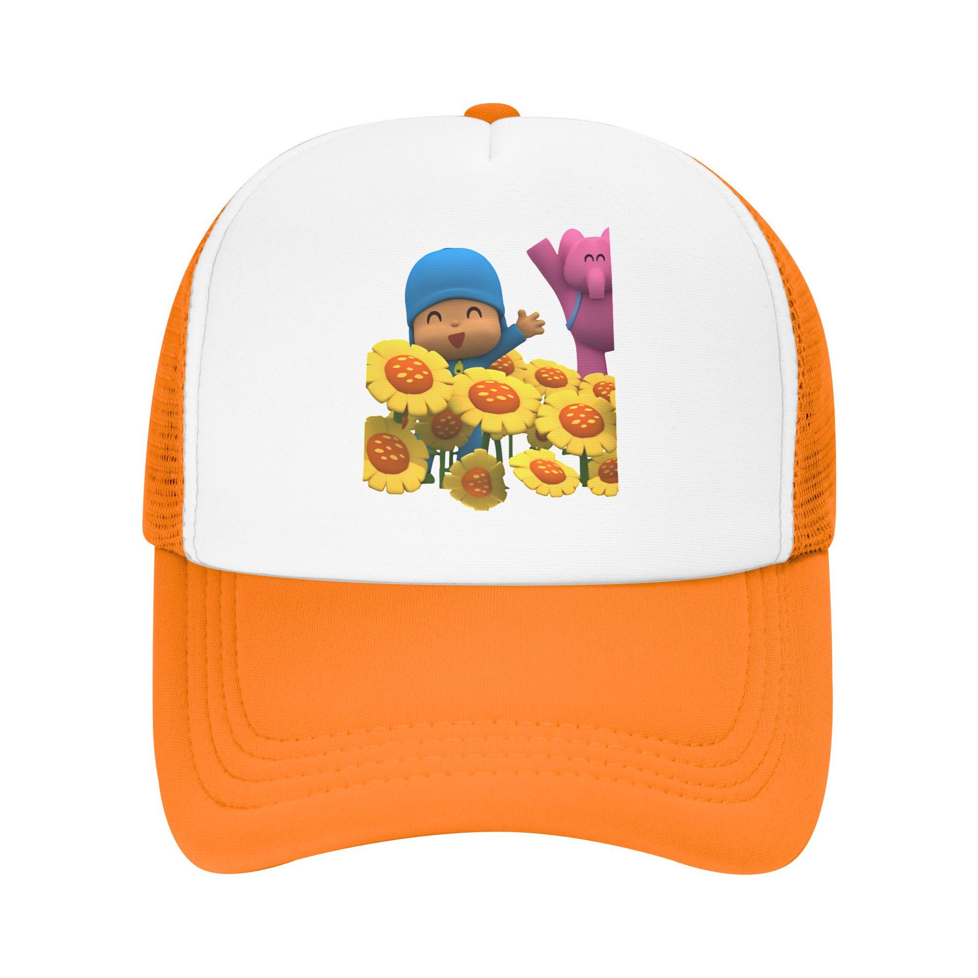 Pocoyoed and friends Mesh Baseball Cap Unisex HipHop Trucker Worker Cap Hat Adjustable Polyester Golf Hats Summer Trucker Hat One Size