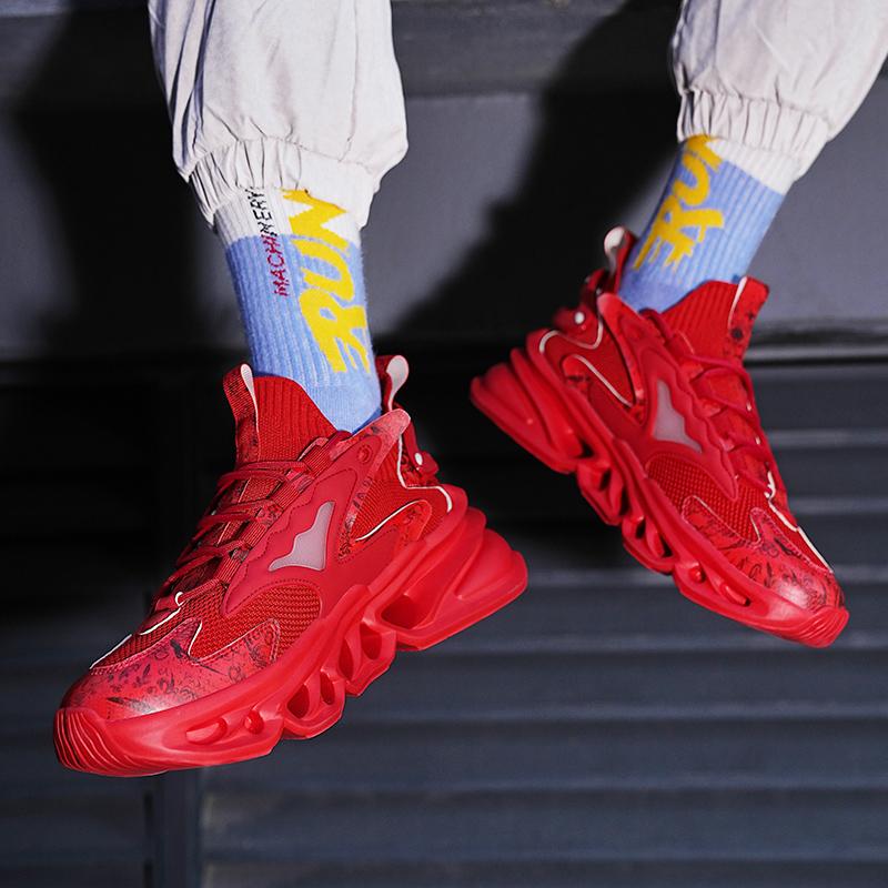 

Новые высококачественные кроссовки Flying Woven Blade, спортивная обувь, носки, обувь большого размера 39-46 42 красный