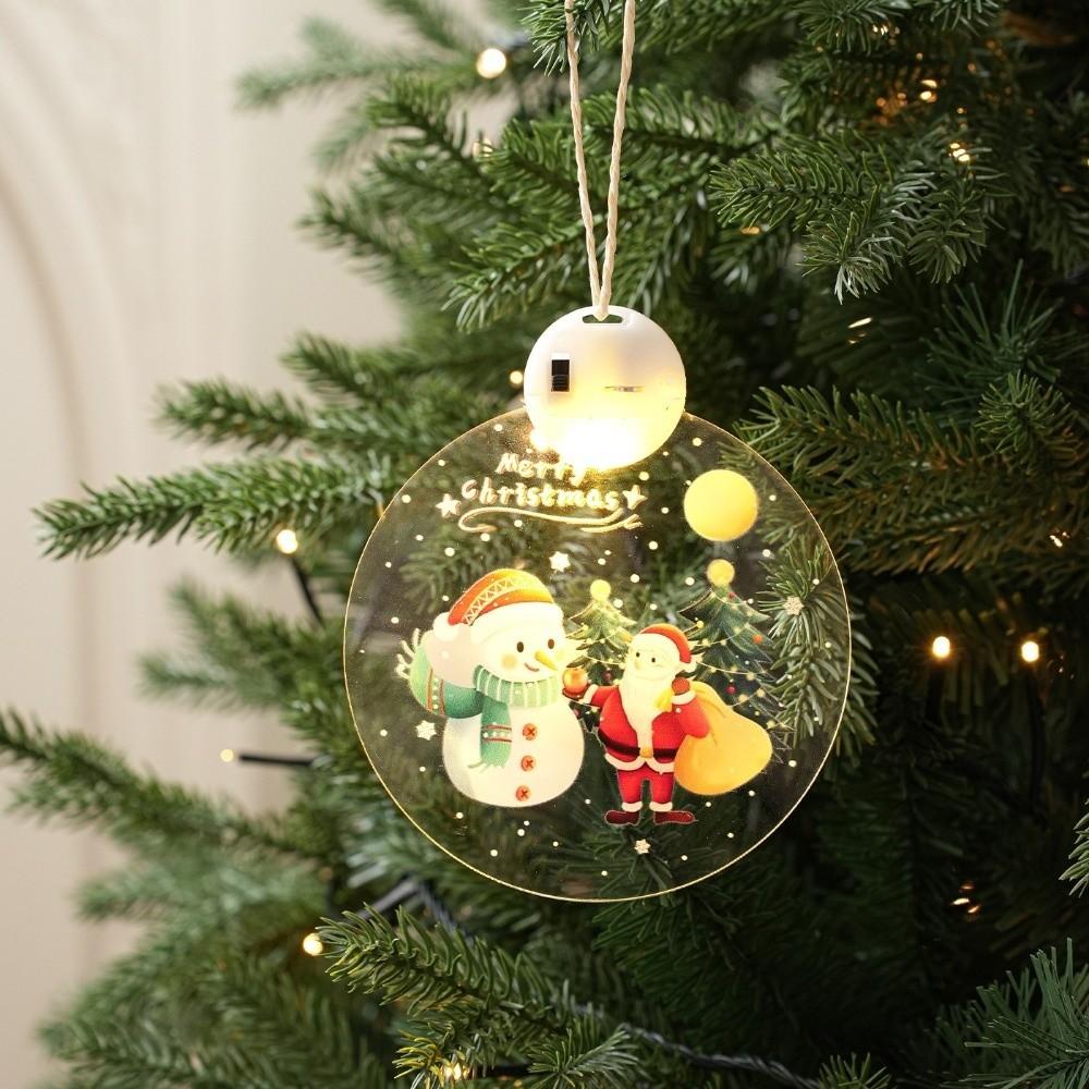 Acrylic Illuminated Christmas Ornaments Battery Powered Festive Decorations Christmas Decoration
