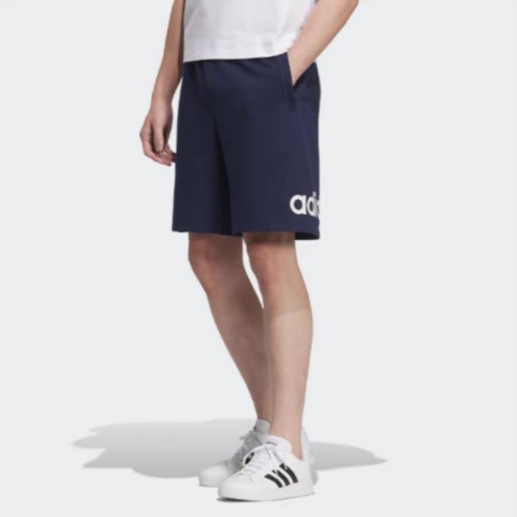 Adidas Letter Breathable Elastic Casual Shorts Men Shorts Navy JD0347