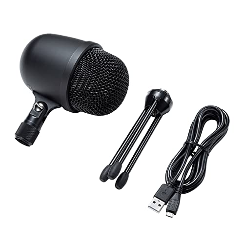 Sanwa Supply MM-MCU04BK USB Recording Microphone with Stand, Unidirectional, Skype Compatible, for Game Commentary and Video Posting