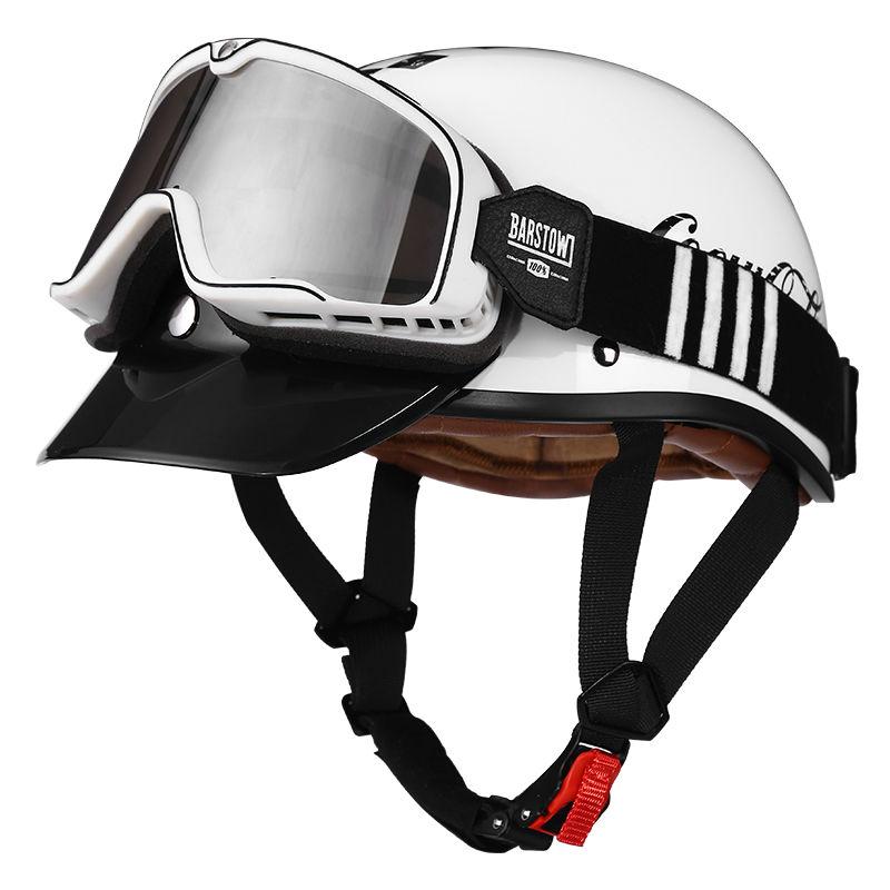 Retro Motorcycle Helmet, Men's Four Season Pedal Cruising Scoop Helmet, Safety Helmet, Women's Electric Half Helmet