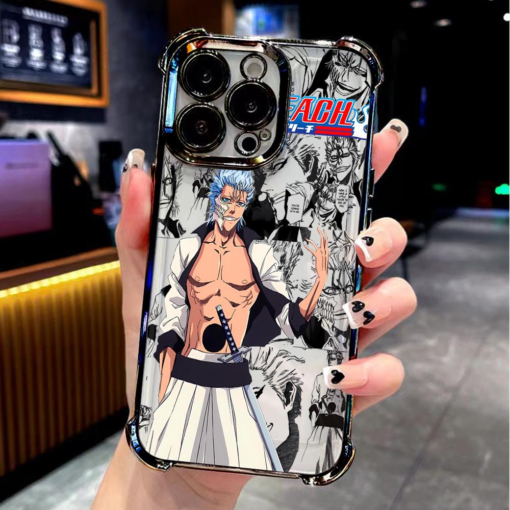 

Luxury Anime Cool BLEACHS Plating Phone Case For iPhone 16e 16 15 14 13 12 11 Pro Max X XR XSMax 7 8 6 Plus Anti-Fall Back Cover iPhone 6(6s) Plus