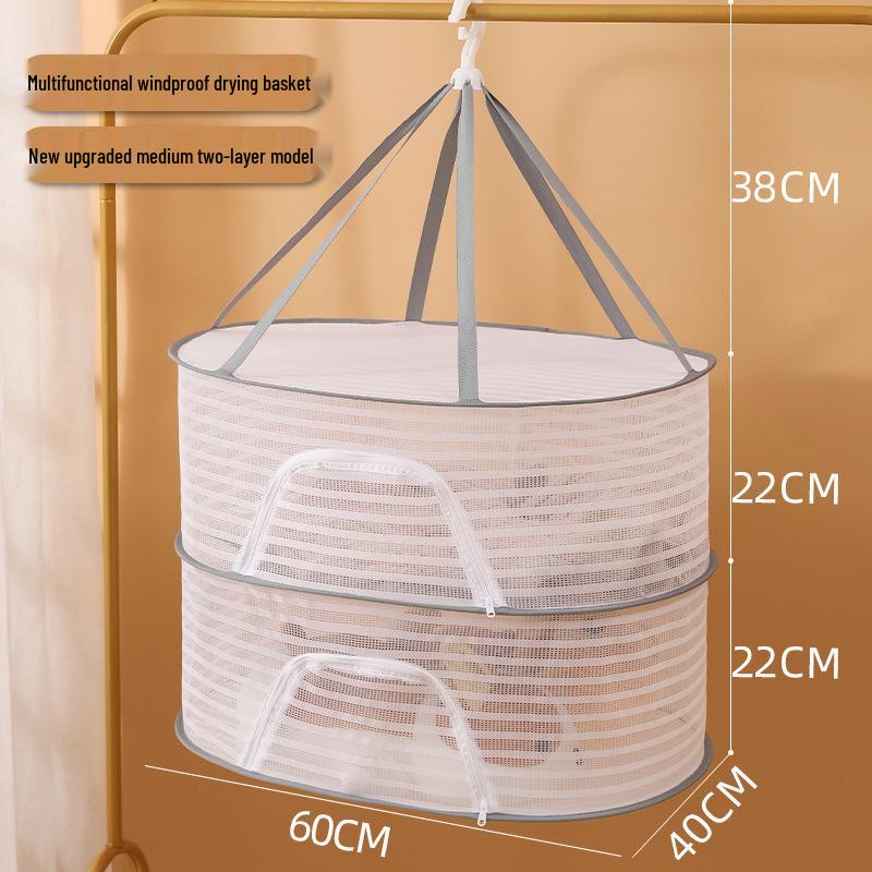 Windproof Drying Net Basket for Clothes, Socks, & Toys - Anti-Deformation, Flat Mesh for Dormitory Use