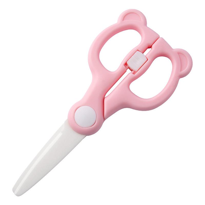 Baby Safety Ceramic Food Scissors with Lock Buckle for Household Kitchen Use