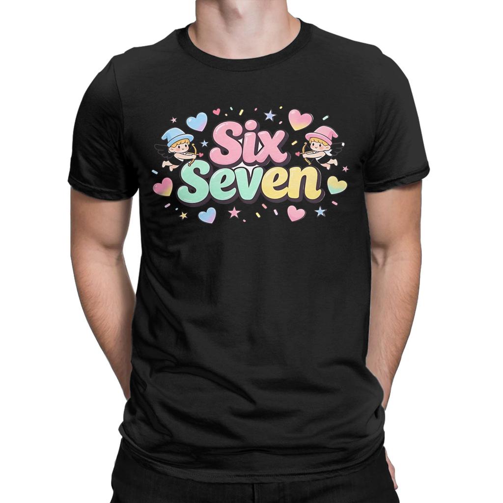 Herren T-Shirt Sechs Sieben Valentinstag Lustig Süß Meme Freizeit Baumwolle T-Shirt Kurze Ärmel T-Shirts Rundhals Oberteile Einzigartig