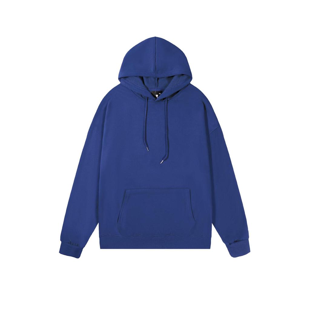 Unisex Cross-border Loose Fit Hooded Sweatshirt - Solid Color, Long Sleeve, Drop Shoulder