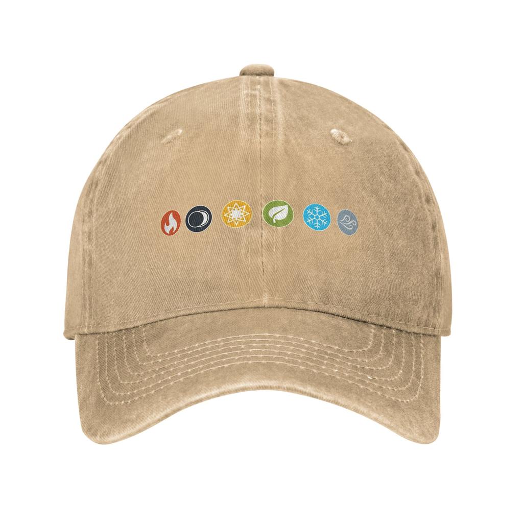 Washed Baseball Cap Gloomhaven EleUnisext Symbols Board Game Summer Trucker Hat Unisex  Street Style Outdoor Gym Sun Snapback Cap