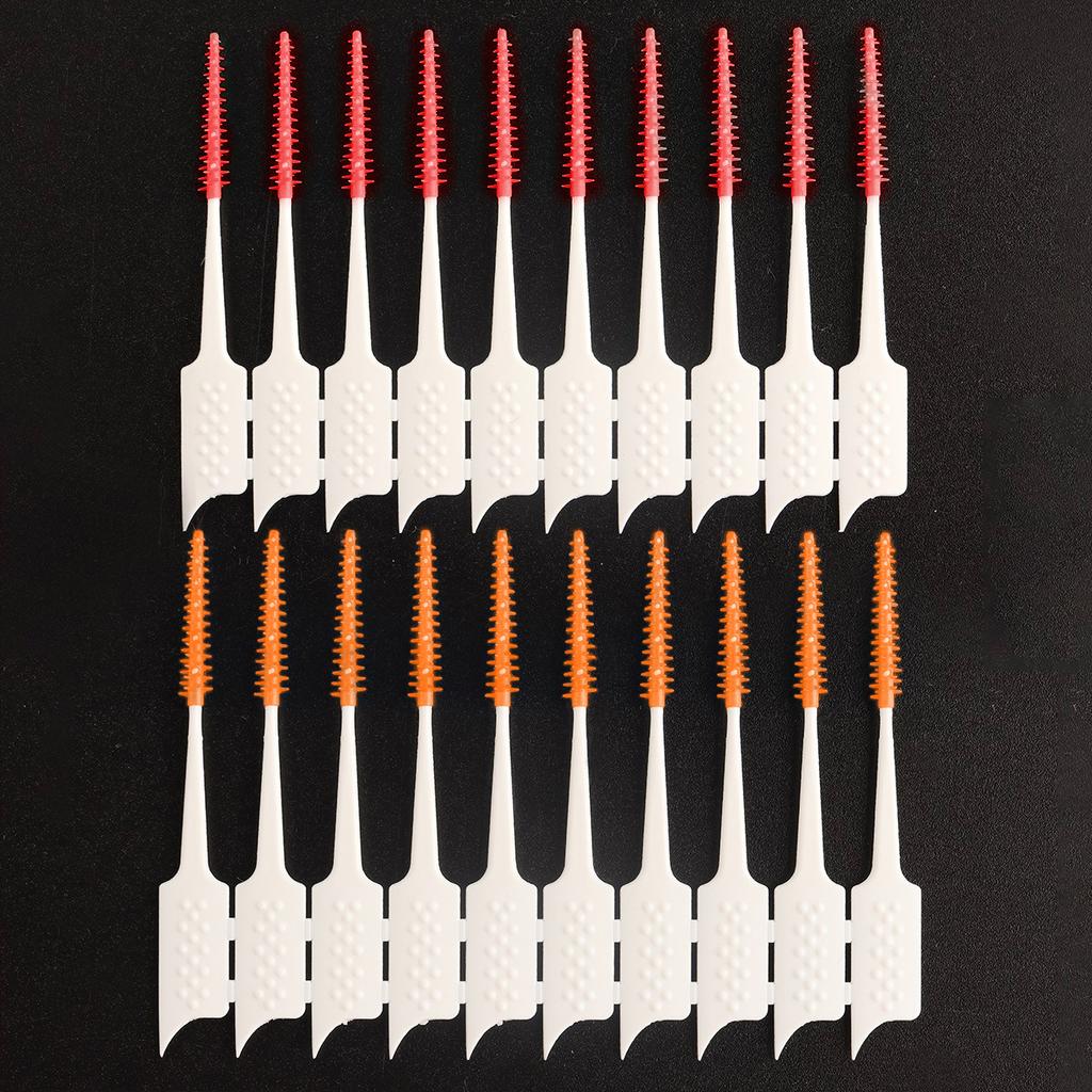 200Pcs/box Interdental Brush Soft Rubber Teeth Cleaning Tools Dental Cleaning Between Teeth Toothbrush Oral Hygiene Care Tools