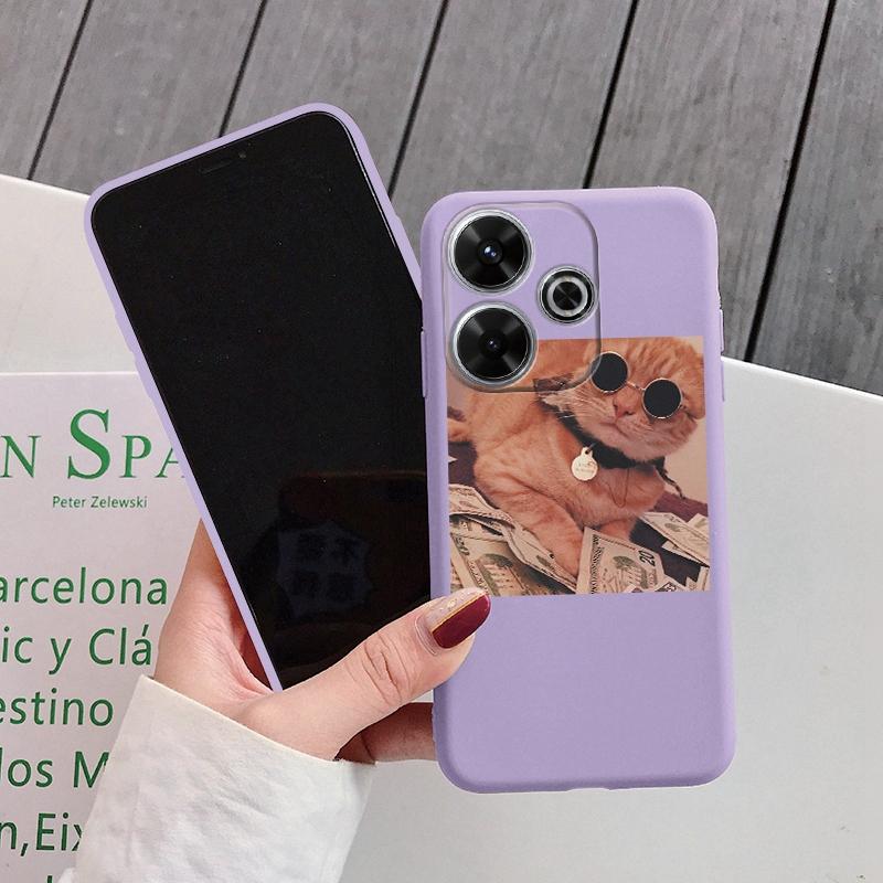 

Мягкий силиконовый чехол с милым котом для Redmi Note 13 Pro 13C 14 Poco C65 Samsung A55 M35 S24 Xiaomi iPhone Huawei Honor 200 Realme 9 Camera Противоударный чехол Samsung Galaxy S9 Plus фиолетовый