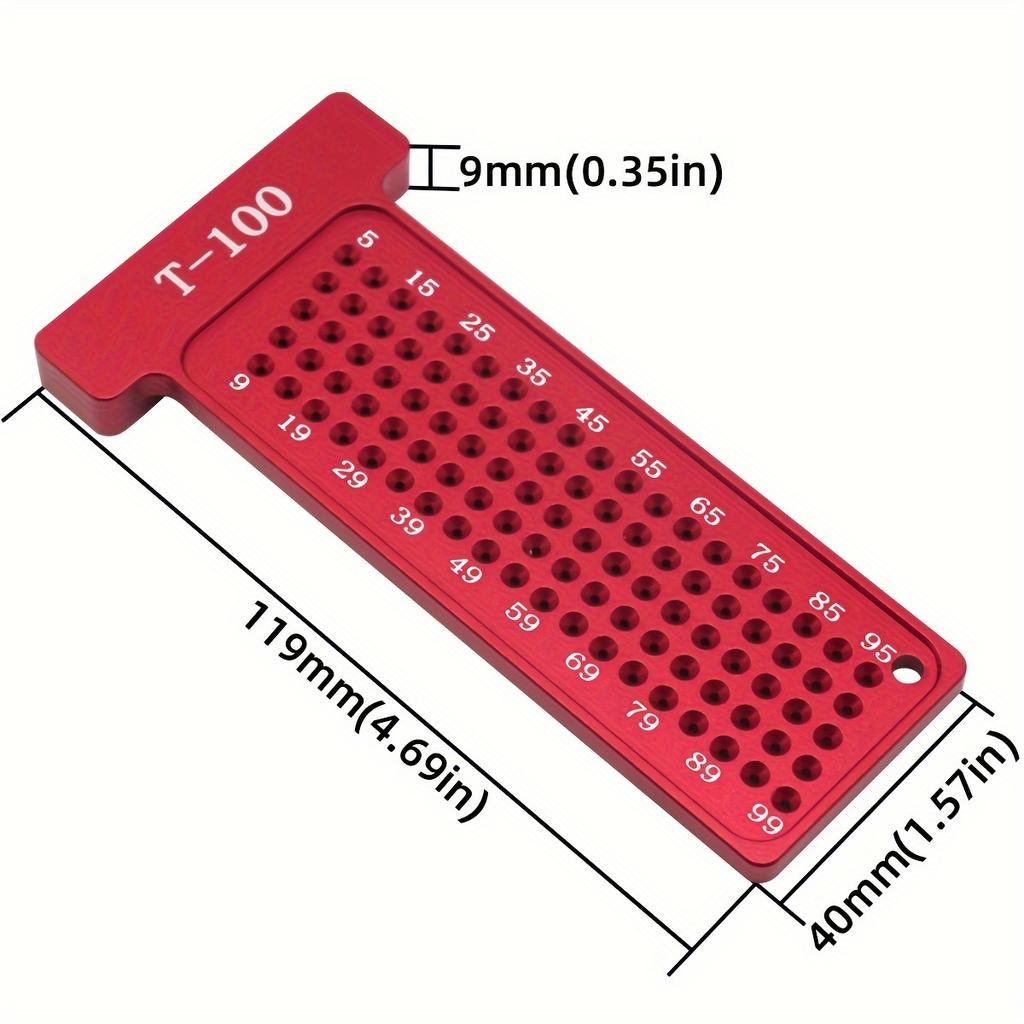Woodworking Scribe, Metric 100MM Precision T-Ruler, 4 Inch Precision T-Ruler,, Aluminum Alloy Pocket RulerMarking