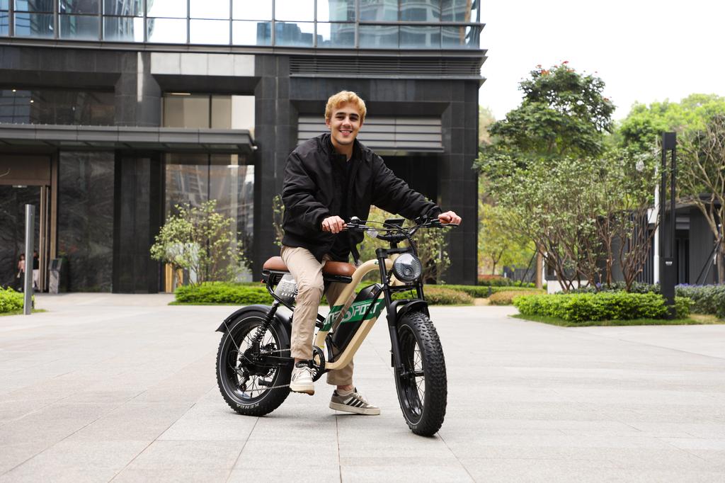 ONESPORT W66 Erwachsenen Elektrofahrrad | 500W 48V13.5Ah Akku | 20*4.0 Breitreifen | 25km/h + Unterstützungsmodus 80-100km | Stadtpendeln | 2025