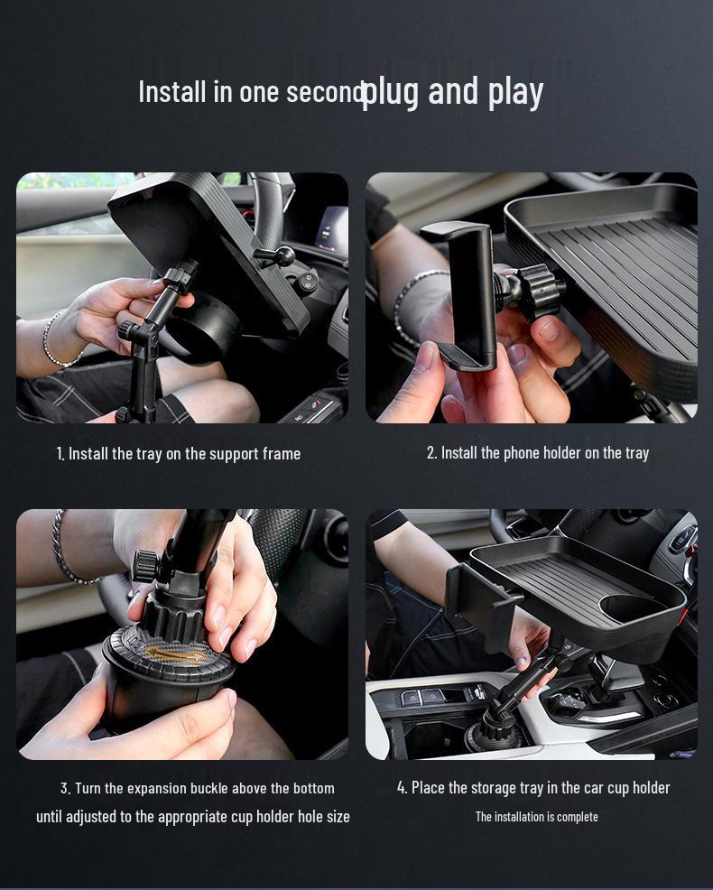 Multifunktionaler Auto-Becherhalter & Tisch mit Handyhalterung