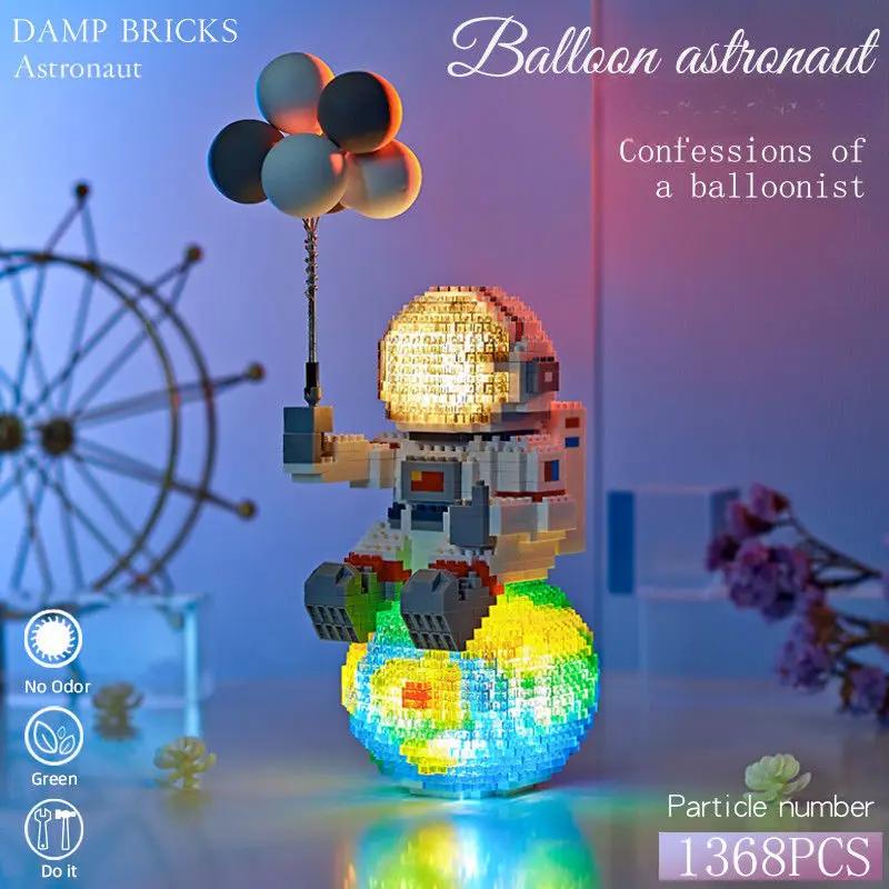 Trend Lighted Rainbow Unicorn Building Blocks Space Astronaut Assembled Toys for Adults Boys Girls Spaceman Gift Building Blocks
