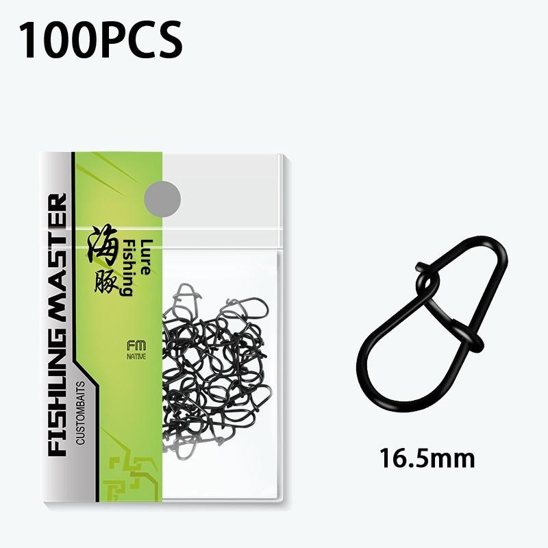 50/100Pcs Fishing Clips Fast Crankbait Snaps Fishing Connectors Saltwater Fishing Lock Lure Stainless