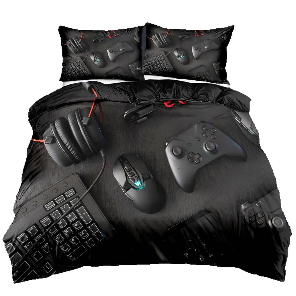 Three-Piece Digital Printing 3D Quilt Cover, E-Sports Game Theme Bedding, Home Textile Three-Piece Set