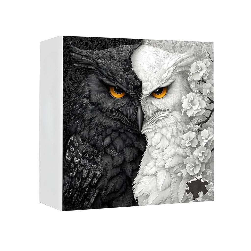 Puzzle For Adults, Black And Owl Flower Puzzle, Extremely Difficult Bird Puzzle, Animal And Flower Art Puzzle Aesthetics Challenge