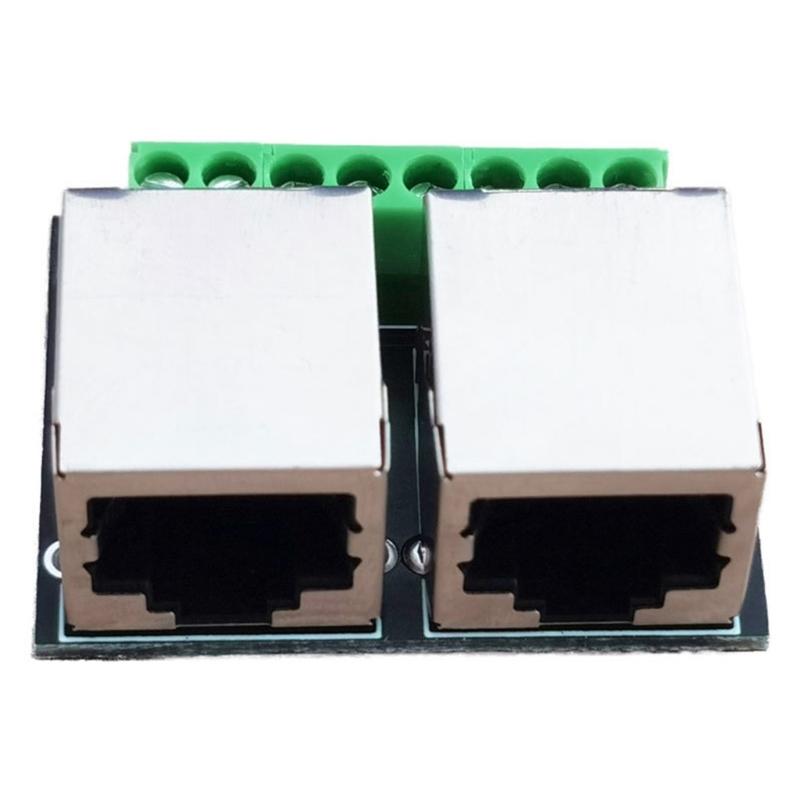 RJ45 Ethernet Double Female Terminal Board 3.5mm Pitching 8Pin RJ45 Screw Connector Networking Adapter Terminal