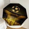 Golden Soccer Ball Stadium Night Scene with Automatic Opening/Closing Umbrella, Portable Tri-Fold Design, 8-Bone Iron Frame Outdoor Umbrella