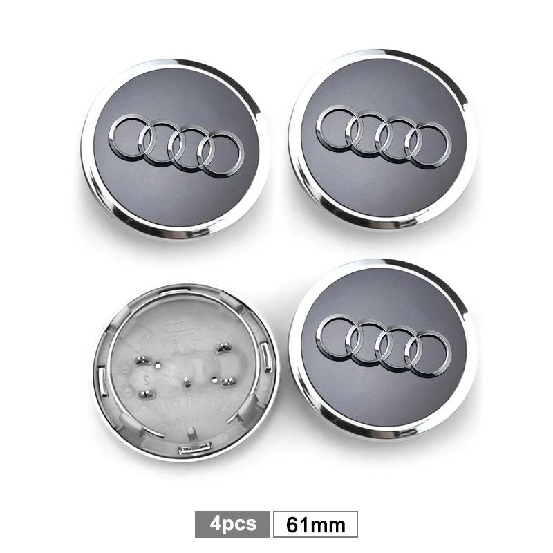For Audi A5 4pcs 60mm 61mm 68mm 69mm Audi Hub Caps Car Wheel Center Caps for Audi A3 A6 Q3 B5 B6 B7 A8 A5 A4 C6 C5 C7 A7 B8 B9 Q7 8P 8V 8L