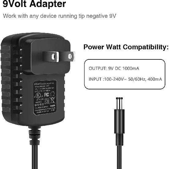 LEKATO Адаптер питания для педали Looper, Адаптер питания 9 В AC/DC